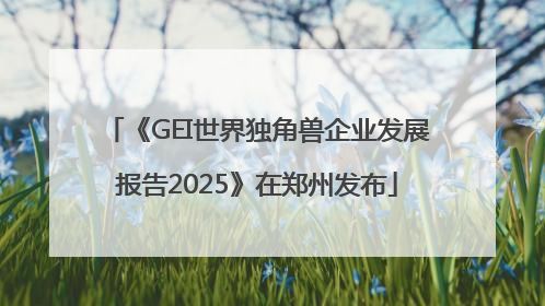 《GEI世界独角兽企业发展报告2025》在郑州发布