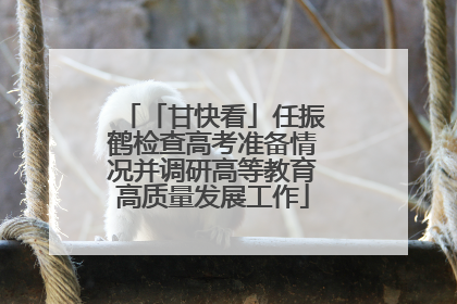 「甘快看」任振鹤检查高考准备情况并调研高等教育高质量发展工作