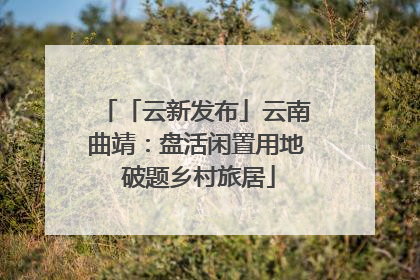 「云新发布」云南曲靖：盘活闲置用地 破题乡村旅居