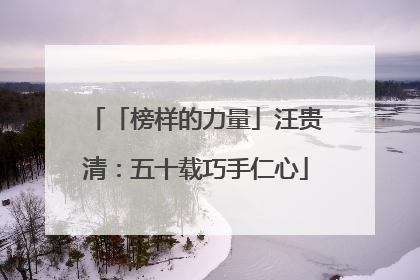 「榜样的力量」汪贵清：五十载巧手仁心