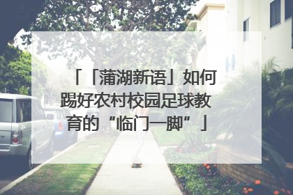 「蒲湖新语」如何踢好农村校园足球教育的“临门一脚”