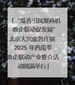 “瓜香引凤聚商机 政企联动促发展”北京大兴庞各庄镇 2025 年西瓜季政企联动产业推介活动圆满举行