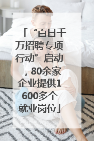 “百日千万招聘专项行动”启动，80余家企业提供1600多个就业岗位