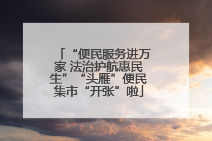 “便民服务进万家 法治护航惠民生”“头雁”便民集市“开张”啦
