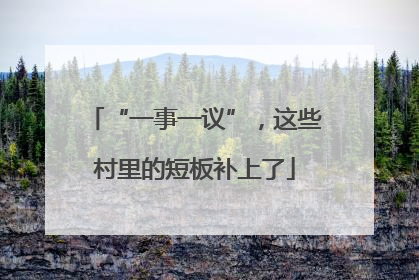 “一事一议”，这些村里的短板补上了