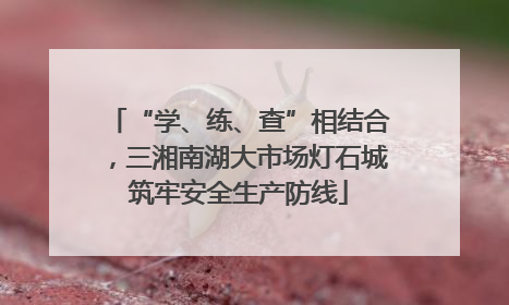 “学、练、查”相结合，三湘南湖大市场灯石城筑牢安全生产防线