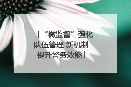 “微监督”强化队伍管理 新机制提升警务效能