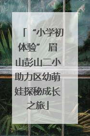 “小学初体验” 眉山彭山二小助力区幼萌娃探秘成长之旅