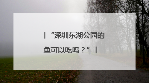 “深圳东湖公园的鱼可以吃吗？”