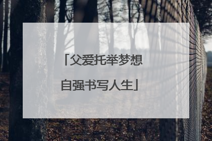 父爱托举梦想 自强书写人生