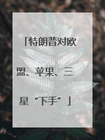 特朗普对欧盟、苹果、三星“下手”