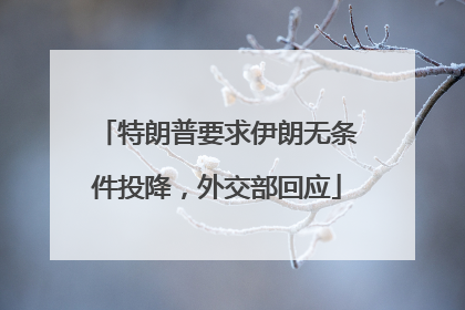 特朗普要求伊朗无条件投降，外交部回应