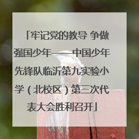 牢记党的教导 争做强国少年——中国少年先锋队临沂第九实验小学（北校区）第三次代表大会胜利召开