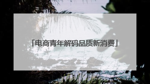 电商青年解码品质新消费