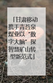 甘肃移动携手青苔泉煤业以“数字大脑”探智慧矿山转型新范式