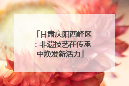 甘肃庆阳西峰区：非遗技艺在传承中焕发新活力