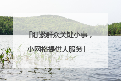 盯紧群众关键小事，小网格提供大服务