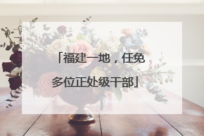 福建一地，任免多位正处级干部