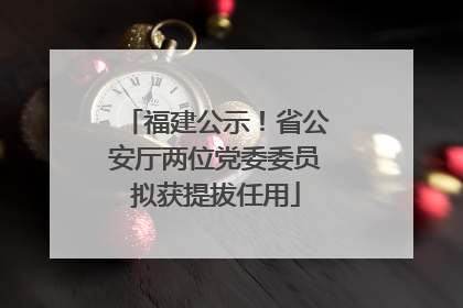 福建公示！省公安厅两位党委委员拟获提拔任用