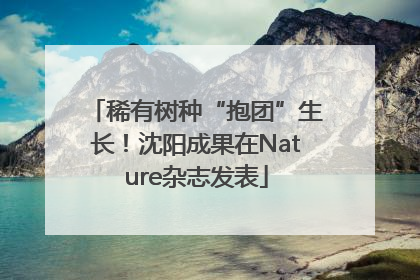 稀有树种“抱团”生长！沈阳成果在Nature杂志发表