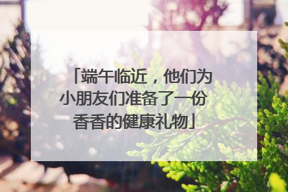 端午临近，他们为小朋友们准备了一份香香的健康礼物