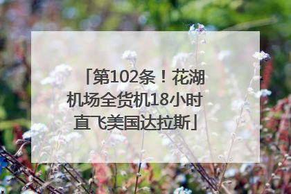 第102条！花湖机场全货机18小时直飞美国达拉斯