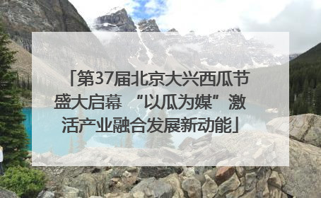 第37届北京大兴西瓜节盛大启幕 “以瓜为媒”激活产业融合发展新动能