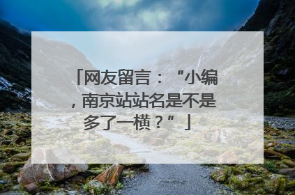 网友留言：“小编，南京站站名是不是多了一横？”