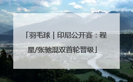 羽毛球｜印尼公开赛：程星/张驰混双首轮晋级