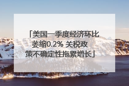 美国一季度经济环比萎缩0.2% 关税政策不确定性拖累增长