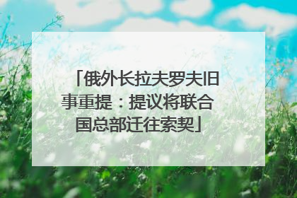 俄外长拉夫罗夫旧事重提：提议将联合国总部迁往索契