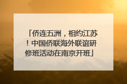 侨连五洲，相约江苏！中国侨联海外联谊研修班活动在南京开班