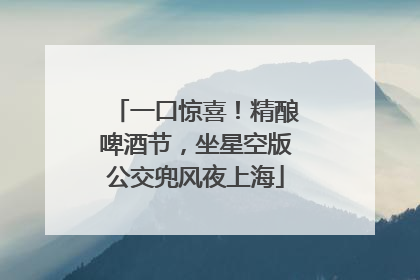 一口惊喜！精酿啤酒节，坐星空版公交兜风夜上海