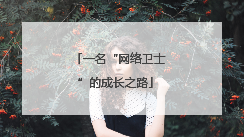 一名“网络卫士”的成长之路