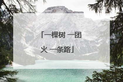 一棵树 一团火 一条路