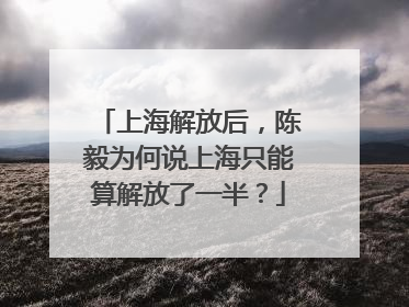 上海解放后，陈毅为何说上海只能算解放了一半？