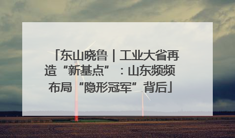东山晓鲁｜工业大省再造“新基点”：山东频频布局“隐形冠军”背后