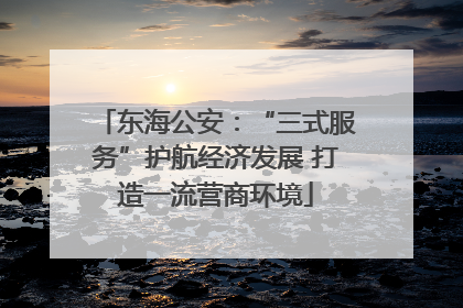 东海公安：“三式服务”护航经济发展 打造一流营商环境
