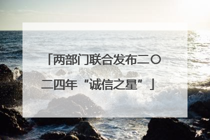 两部门联合发布二〇二四年“诚信之星”