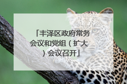 丰泽区政府常务会议和党组（扩大）会议召开