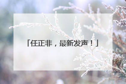 任正非，最新发声！