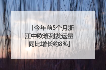 今年前5个月浙江中欧班列发运量同比增长约8%
