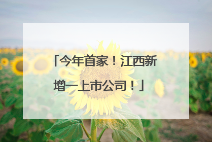 今年首家！江西新增一上市公司！