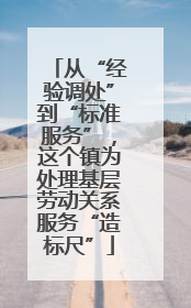 从“经验调处”到“标准服务”，这个镇为处理基层劳动关系服务“造标尺”