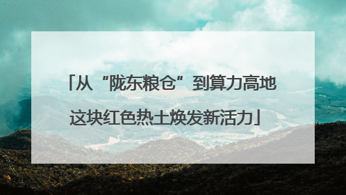 从“陇东粮仓”到算力高地 这块红色热土焕发新活力