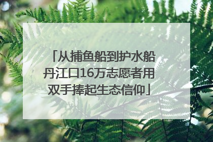 从捕鱼船到护水船 丹江口16万志愿者用双手捧起生态信仰