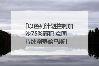 以色列计划控制加沙75%面积 意图持续削弱哈马斯