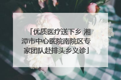 优质医疗送下乡 湘潭市中心医院南院区专家团队赴排头乡义诊