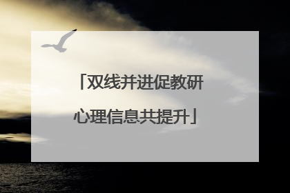 双线并进促教研 心理信息共提升