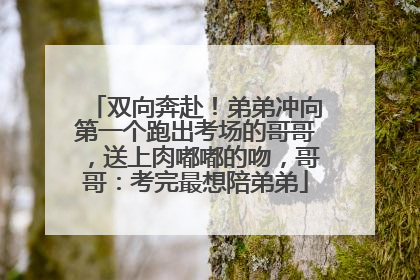 双向奔赴！弟弟冲向第一个跑出考场的哥哥，送上肉嘟嘟的吻，哥哥：考完最想陪弟弟